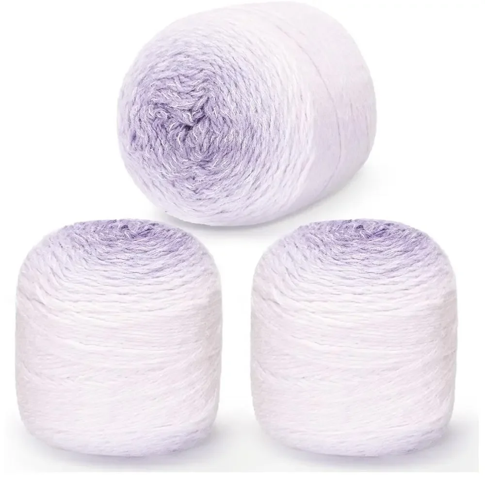 3 Pack of 80g/2.65 oz Ombre Yarn for Crocheting Knitting Purple NIP Vac Sealed